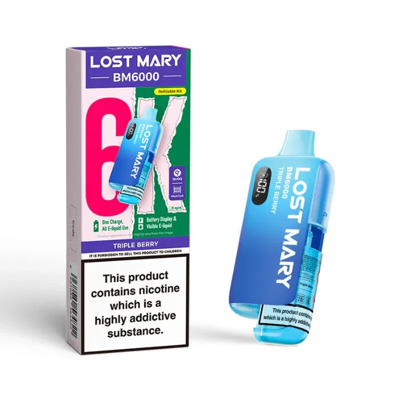 Lost Mary BM6000 Rechargeable Vape Kit Replaceable Pod E-Cig | 20Mg - Pack of 5