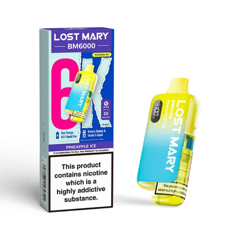 Lost Mary BM6000 Rechargeable Vape Kit Replaceable Pod E-Cig | 20Mg - Pack of 5