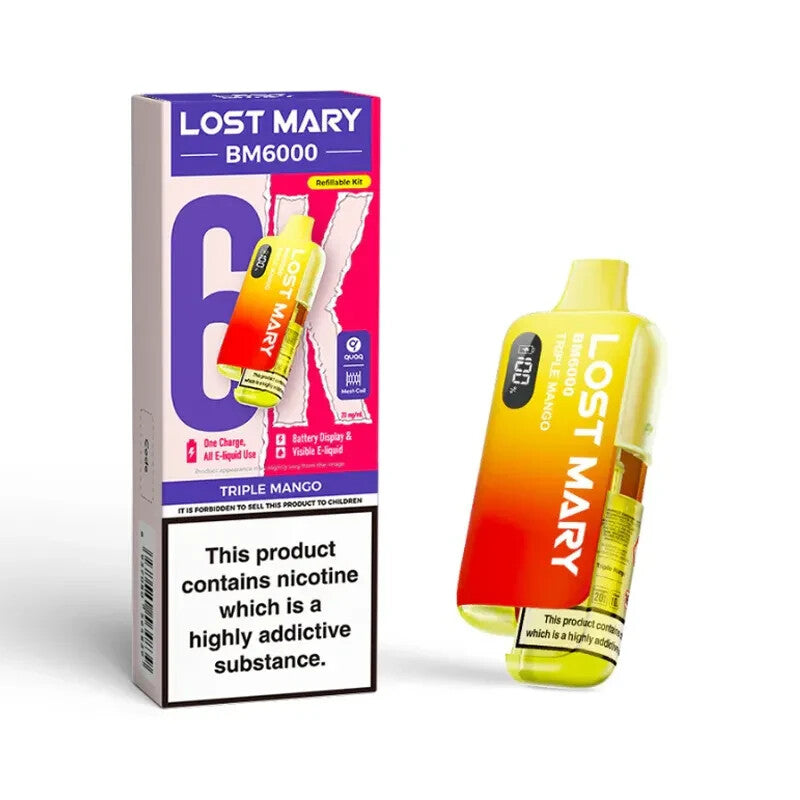 Lost Mary BM6000 Rechargeable Vape Kit Replaceable Pod E-Cig | 20Mg - Pack of 5