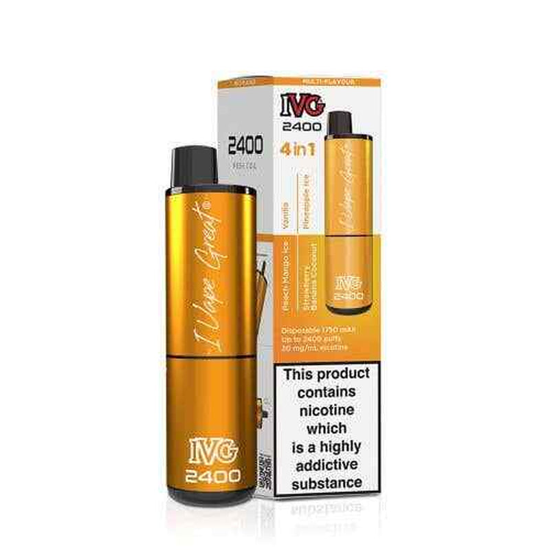 IVG 2400 Prefilled Pod Kit 4 in 1 Vape Pen 2400 Puffs E-Cig 20Mg Nic Salt 4X 2Ml