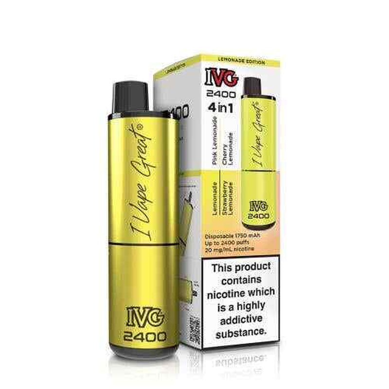 IVG 2400 Prefilled Pod Kit 4 in 1 Vape Pen 2400 Puffs E-Cig 20Mg Nic Salt 4X 2Ml