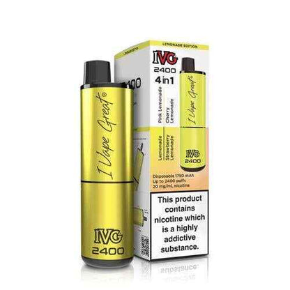 IVG 2400 Prefilled Pod Kit 4 in 1 Vape Pen 2400 Puffs E-Cig 20Mg Nic Salt 4X 2Ml