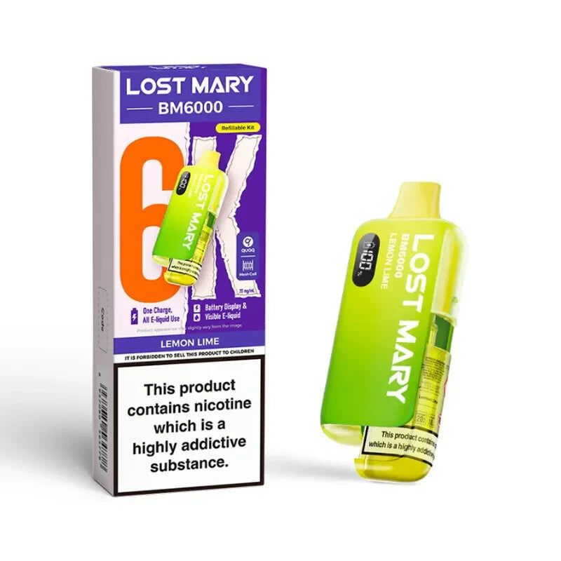 Lost Mary BM6000 Rechargeable Vape Kit Replaceable Pod E-Cig | 20Mg - Pack of 5