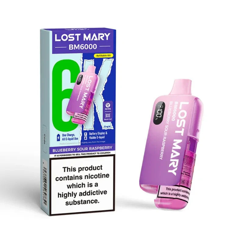 Lost Mary BM6000 Rechargeable Vape Kit Replaceable Pod E-Cig | 20Mg - Pack of 5