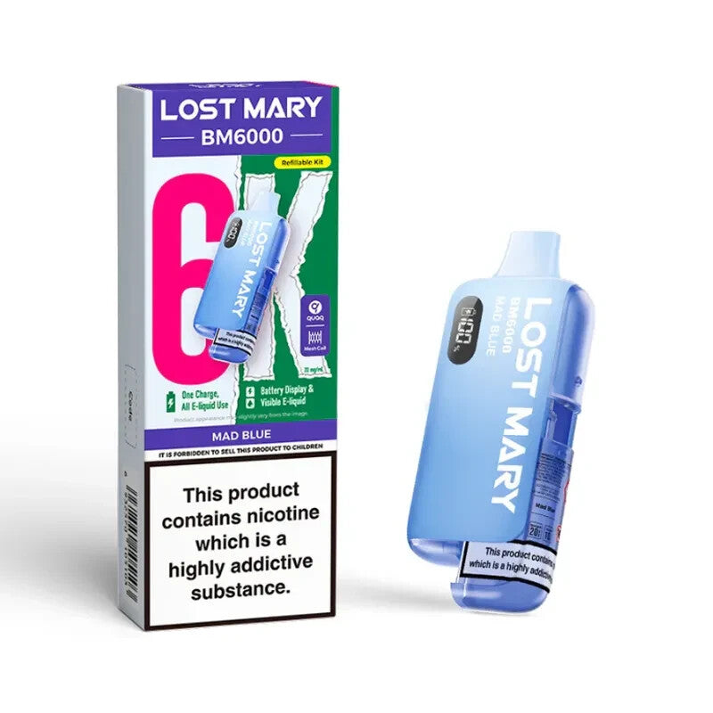 Lost Mary BM6000 Rechargeable Vape Kit Replaceable Pod E-Cig | 20Mg - Pack of 5