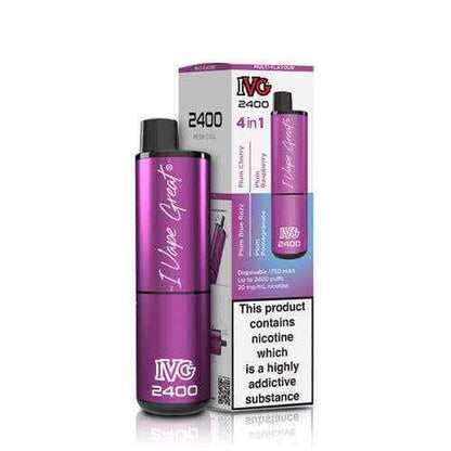IVG 2400 Prefilled Pod Kit 4 in 1 Vape Pen 2400 Puffs E-Cig 20Mg Nic Salt 4X 2Ml