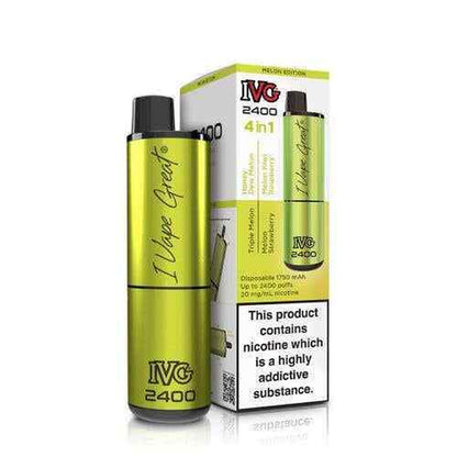 IVG 2400 Prefilled Pod Kit 4 in 1 Vape Pen 2400 Puffs E-Cig 20Mg Nic Salt 4X 2Ml
