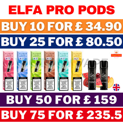 ELF BAR ELFA PRO PODS | Prefilled Replacement Pod | 2Ml 20Mg | E-Cig Pods 2 Pcs