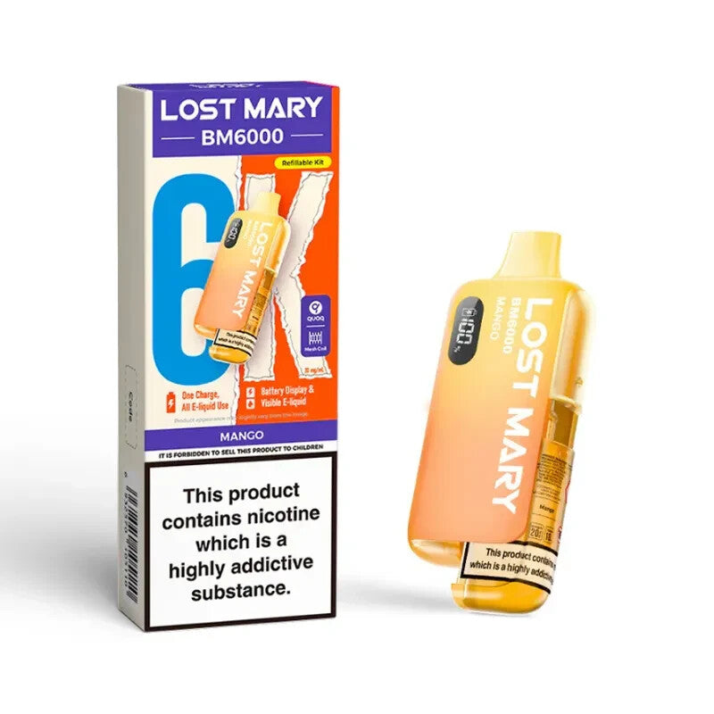 Lost Mary BM6000 Rechargeable Vape Kit Replaceable Pod E-Cig | 20Mg - Pack of 5