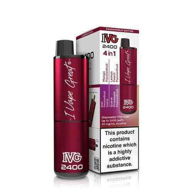 IVG 2400 Prefilled Pod Kit 4 in 1 Vape Pen 2400 Puffs E-Cig 20Mg Nic Salt 4X 2Ml