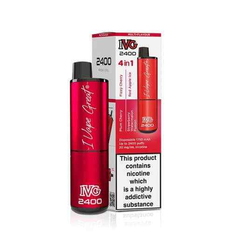 IVG 2400 Prefilled Pod Kit 4 in 1 Vape Pen 2400 Puffs E-Cig 20Mg Nic Salt 4X 2Ml