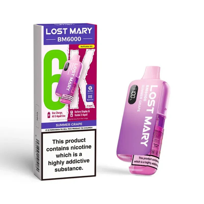 Lost Mary BM6000 Rechargeable Vape Kit Replaceable Pod E-Cig | 20Mg - Pack of 5