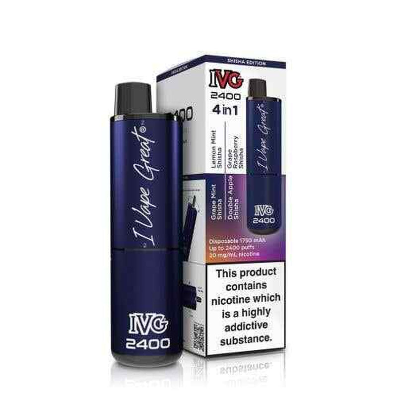 IVG 2400 Prefilled Pod Kit 4 in 1 Vape Pen 2400 Puffs E-Cig 20Mg Nic Salt 4X 2Ml