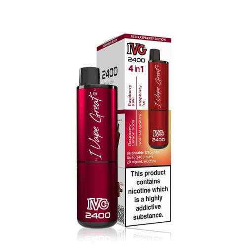 IVG 2400 Prefilled Pod Kit 4 in 1 Vape Pen 2400 Puffs E-Cig 20Mg Nic Salt 4X 2Ml