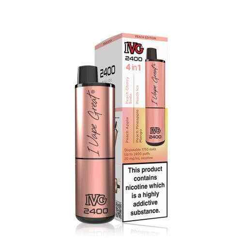 IVG 2400 Prefilled Pod Kit 4 in 1 Vape Pen 2400 Puffs E-Cig 20Mg Nic Salt 4X 2Ml