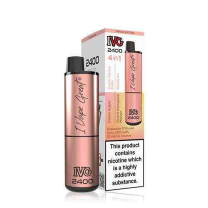 IVG 2400 Prefilled Pod Kit 4 in 1 Vape Pen 2400 Puffs E-Cig 20Mg Nic Salt 4X 2Ml