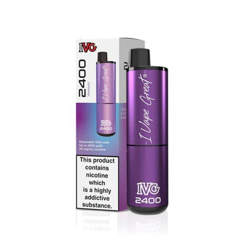 IVG 2400 Prefilled Pod Kit 4 in 1 Vape Pen 2400 Puffs E-Cig 20Mg Nic Salt 4X 2Ml