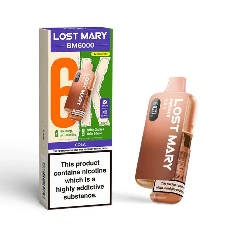 Lost Mary BM6000 Rechargeable Vape Kit Replaceable Pod E-Cig | 20Mg - Pack of 5