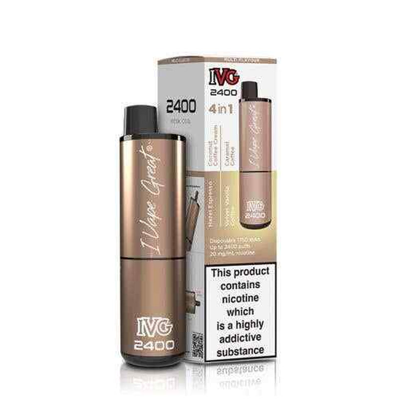 IVG 2400 Prefilled Pod Kit 4 in 1 Vape Pen 2400 Puffs E-Cig 20Mg Nic Salt 4X 2Ml