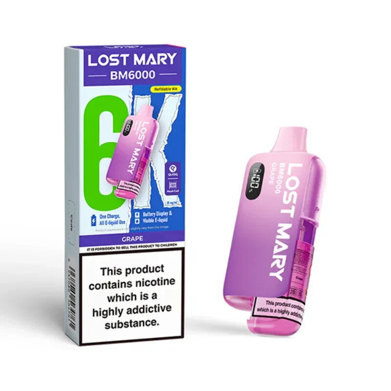 Lost Mary BM6000 Rechargeable Vape Kit Replaceable Pod E-Cig | 20Mg - Pack of 5