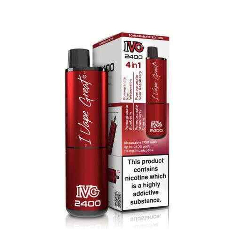 IVG 2400 Prefilled Pod Kit 4 in 1 Vape Pen 2400 Puffs E-Cig 20Mg Nic Salt 4X 2Ml
