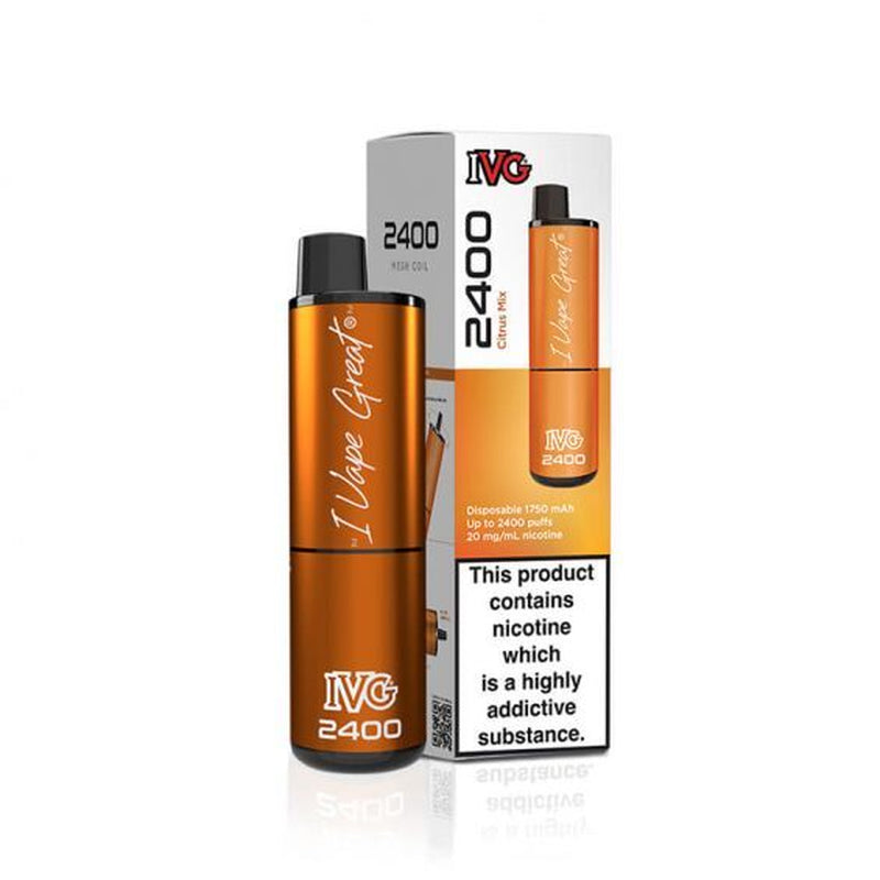 IVG 2400 Prefilled Pod Kit 4 in 1 Vape Pen 2400 Puffs E-Cig 20Mg Nic Salt 4X 2Ml