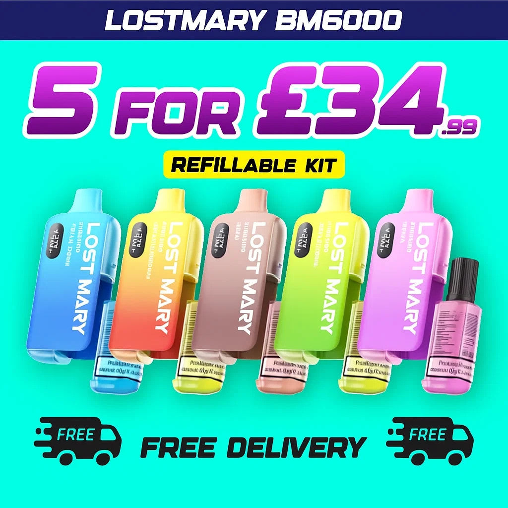 Lost Mary BM6000 Rechargeable Vape Kit Replaceable Pod E-Cig | 20Mg - Pack of 5