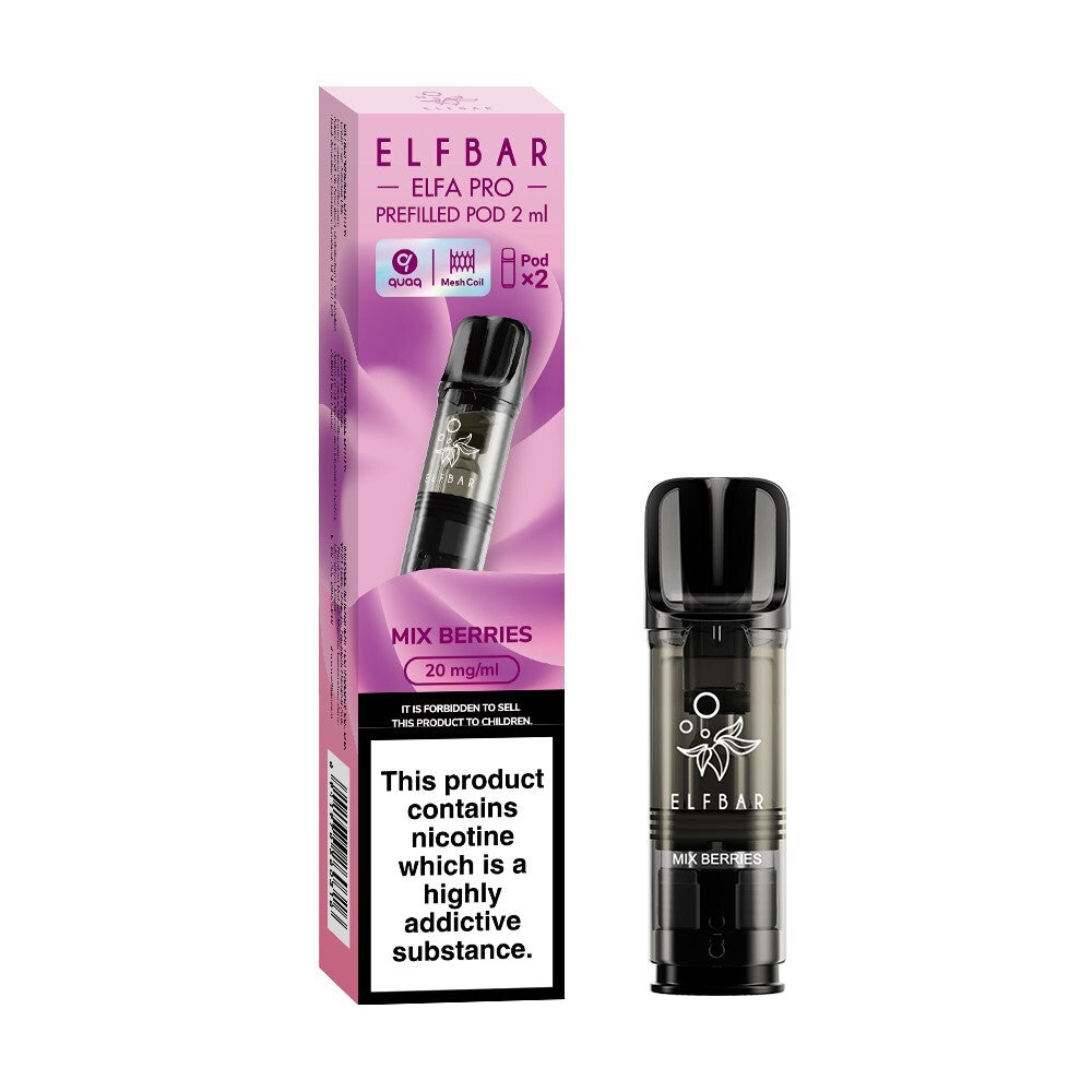 ELF BAR ELFA PRO PODS | Prefilled Replacement Pod | 2Ml 20Mg | E-Cig Pods 2 Pcs