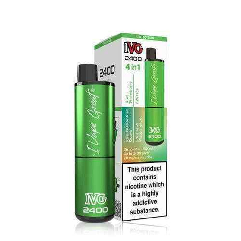 IVG 2400 Prefilled Pod Kit 4 in 1 Vape Pen 2400 Puffs E-Cig 20Mg Nic Salt 4X 2Ml