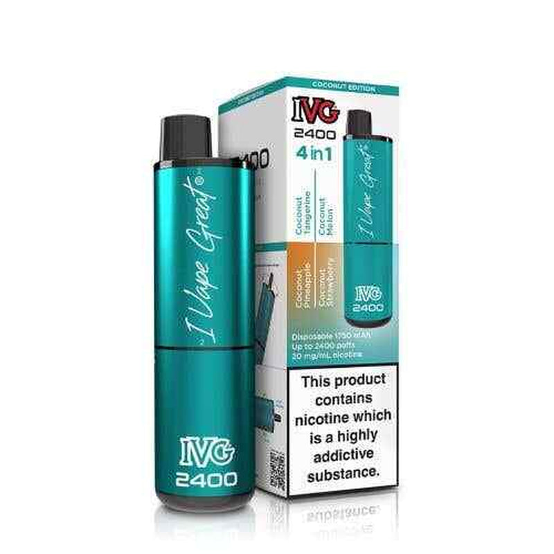 IVG 2400 Prefilled Pod Kit 4 in 1 Vape Pen 2400 Puffs E-Cig 20Mg Nic Salt 4X 2Ml