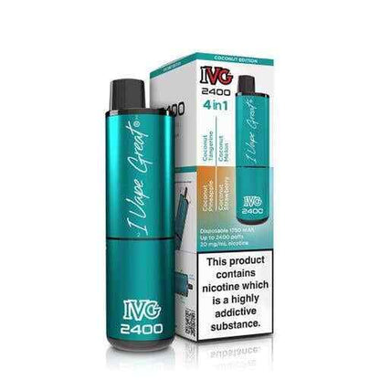 IVG 2400 Prefilled Pod Kit 4 in 1 Vape Pen 2400 Puffs E-Cig 20Mg Nic Salt 4X 2Ml