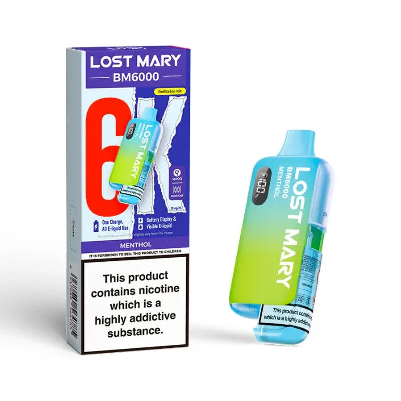 Lost Mary BM6000 Rechargeable Vape Kit Replaceable Pod E-Cig | 20Mg - Pack of 5