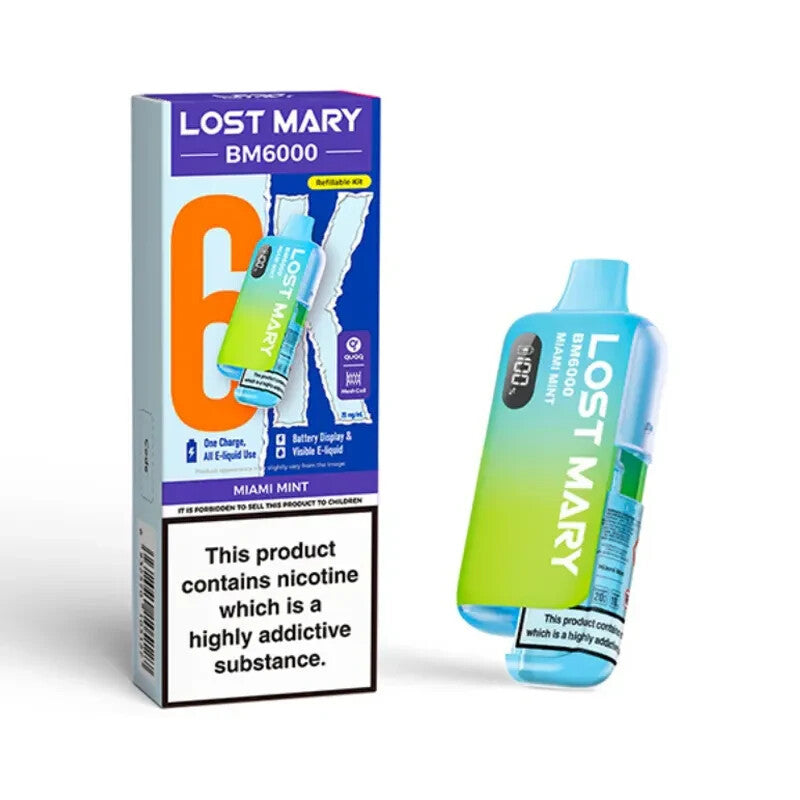 Lost Mary BM6000 Rechargeable Vape Kit Replaceable Pod E-Cig | 20Mg - Pack of 5
